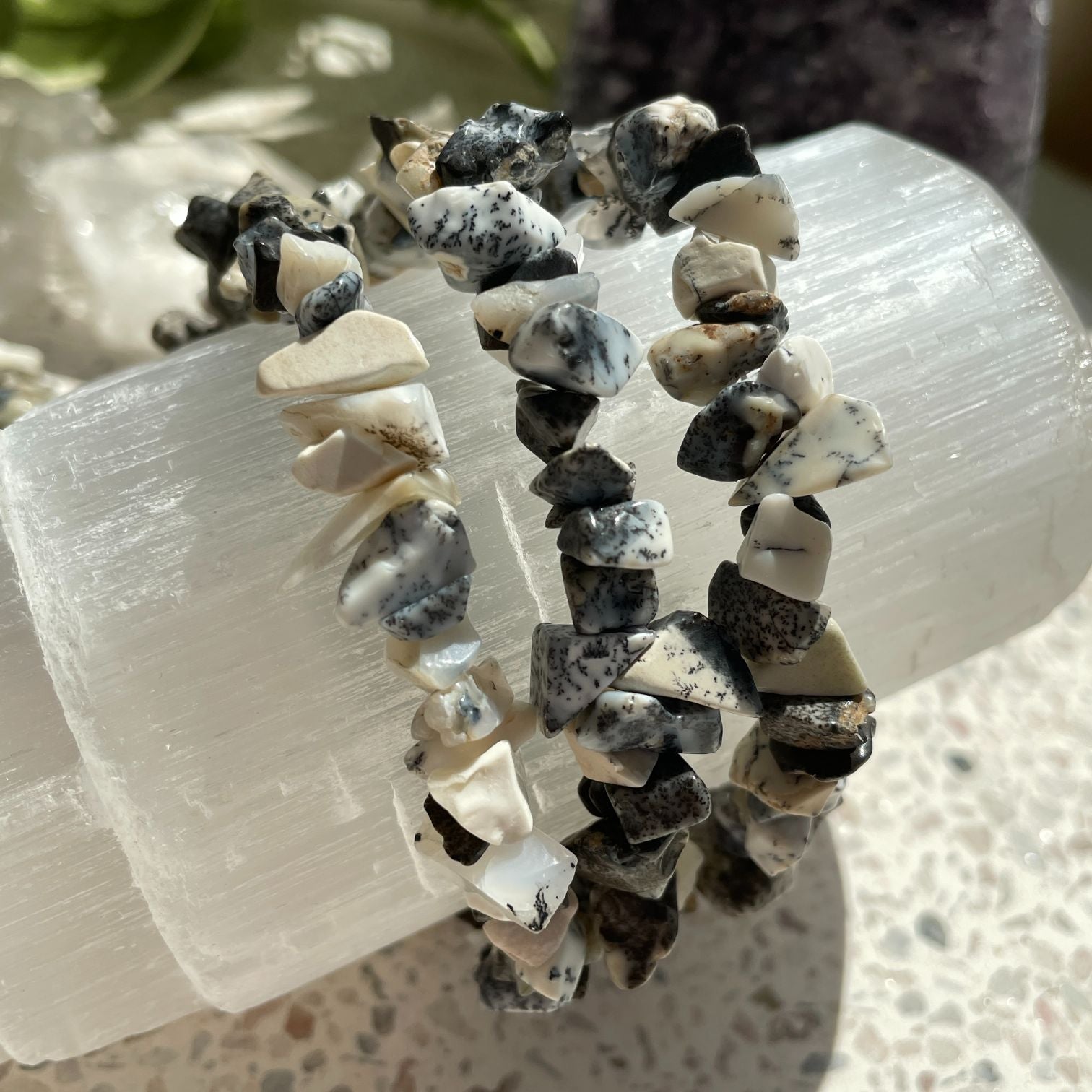 Dendritic Agate Chip Bracelet Dendritic Agate Chip Bracelet